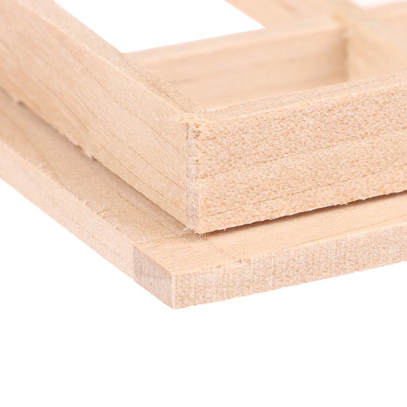 Wooden Traditional 4-Pane Window Frame 1:12 Scale Dollhouse Diy Accessory
