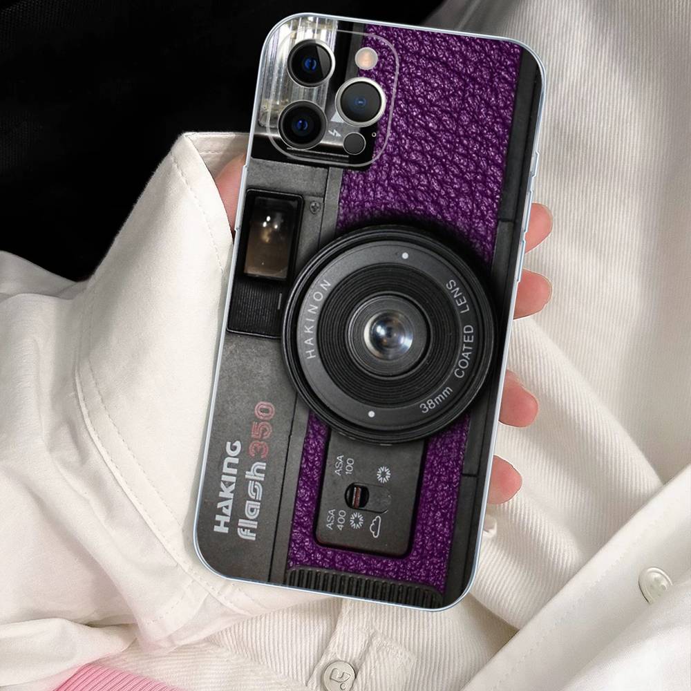 Retro Vintage Camera For IPhone 17 16 15 14 13 12 11 Pro Max Plus Soft TPU Silicone Back Cover Clear Case