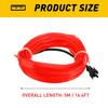 5M Red Interior Wire Atmosphere Strip Light LED Decor Trim Bar USB Waterproof