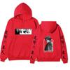 Attack On Titan Levi Ackerman Hoodie Unisex Fleece Sweatshirt Front Manga Eyes Print, Back Levi Portrait, Japanese Sleeve Text Autumn Winter Pullover