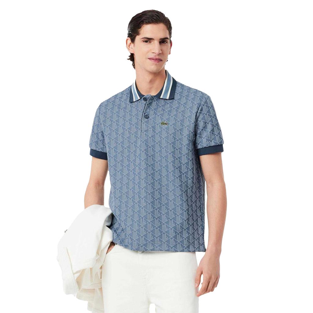 Lacoste Mens Monogram Jacquard Classic Polo Shirt