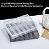 12 Grids Transparent Empty Nail Foils Plastic Storage Box False Nail Art Box Case Organizer
