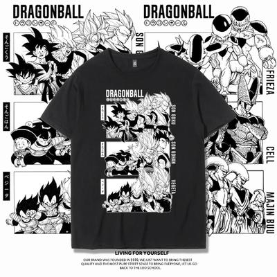 Dragon Ball Animație Derivate Goku Vegeta Buu Frieza Tricou cu Mânecă Scurtă Imprimat Modă Bărbați și Femei Top Larg din Bumbac
