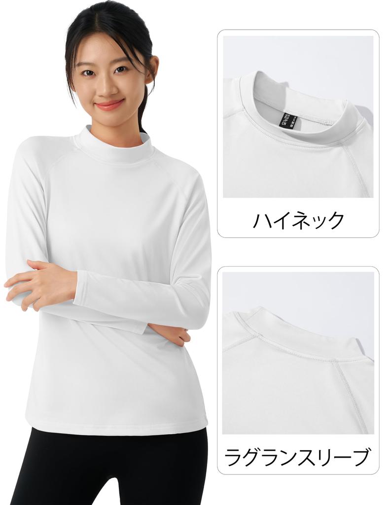 KEFITEVD Langarm Warmes Unterhemd für Kälte Rollkragen Sportbekleidung für Herbst und Größe M Damen Hoher Kragen Unterhemd, Wetter, Locker sitzendes T-Shirt,