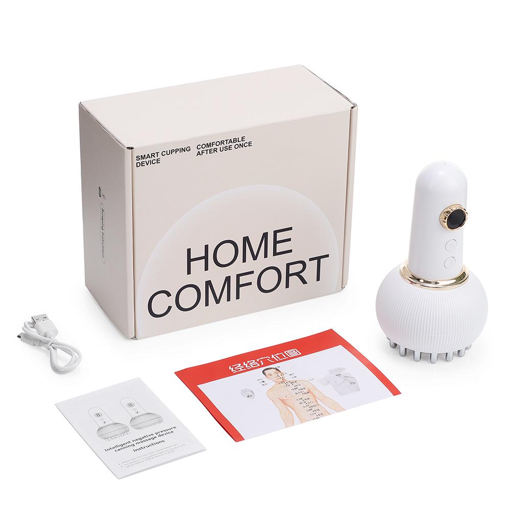 Smart EMS Meridian Vibration Brush - Full Body Electric Cupping & Hot Compress Device