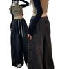 Chinese Street Trend Hip-Hop Straight-Leg Cargo Jeans: Retro Loose Wide-Leg Mid-High Waist Casual Pants