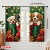 2pcs,2D Plane Printing Minimalist Curta Cute Puppies Christmas Stockings Versatile Polyester Fabric (without Rod) Decorations