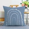 Blue Simple Print Decorative Pillowcase Bedroom Living Room Square Cushion Pillowcase
