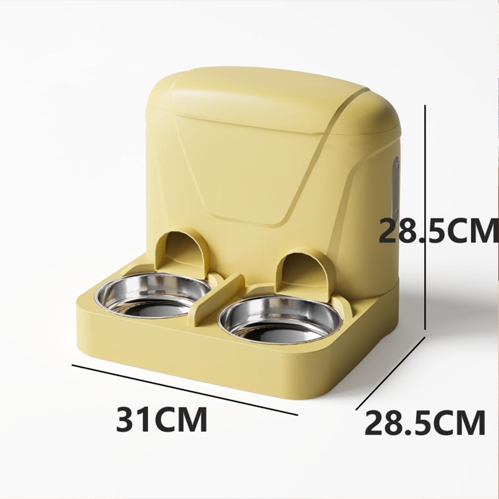 Automatic Cat Feeders With Storage Container, Dog Food Dispenser, Pets Food Double Bowl, Stainless Steel Feeding Dish Station