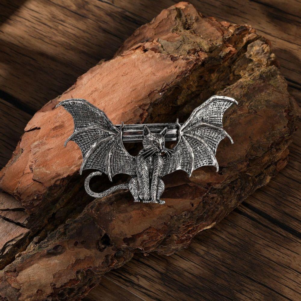 Antikton Fledermaus Katze Haarspange Fledermausflügel Vintage Spange Stilvolle Gothic Haarnadel Damen