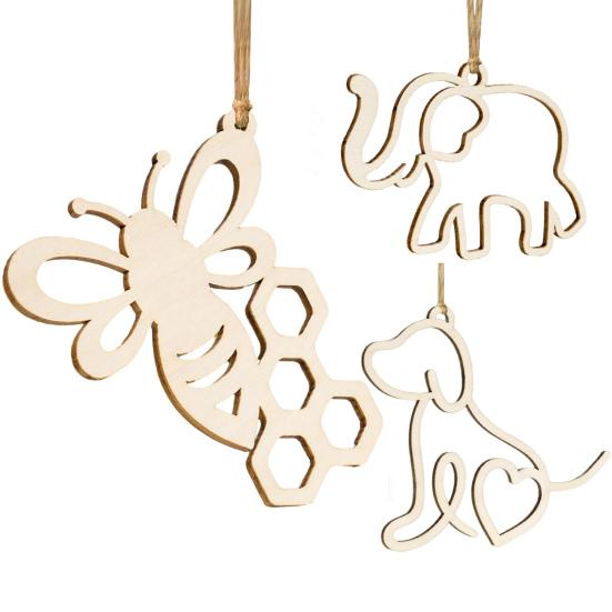 5 Pcs Wooden Christmas Ornaments Sister Hood Elephant Dog Bee Ornament for Xmas Tree Friendship Gifts for Women Best Friends