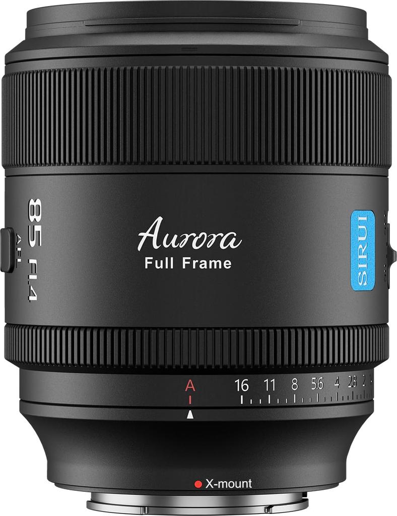 SIRUI AURORA 85mm Full Frame Autofocus Telephoto Prime Portrait Lens for Black F1.4 Lens, X-Mount Cameras,