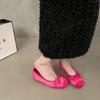 Flat-bottomed Versatile Bow Ballet Single Shoes Women's Shoes 2024 New Spring and Summer French Commuter Evening Shoes