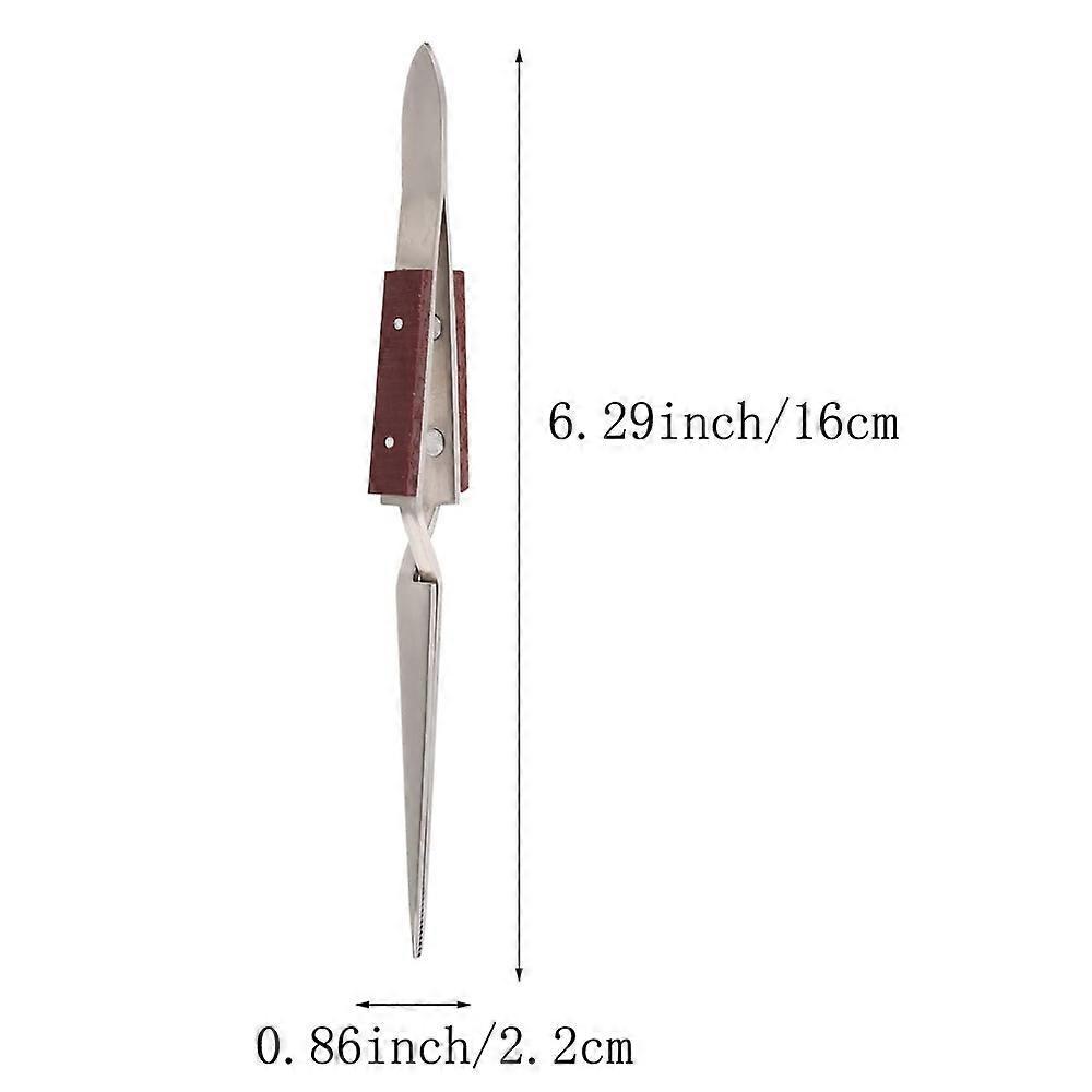 3pcs Precision Reverse Tweezers Non-Conductive, Heat Resistant, Anti-Magnetic Pointed & Curved Tips Tweezer Set