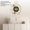 Wall Clock for Living Room Decor Metal Deer Horn Swinging Gold Pendulum Geometric Wall Clock Decor for Office Bedroom