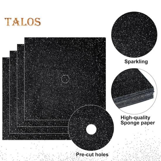 10 Pcs Glitter Cardstock Paper for Graduation Cap Decorations 10" X 10" Sparkly Construction Paper for DIY Grad Caps Crafts Scrapbook Supplies
