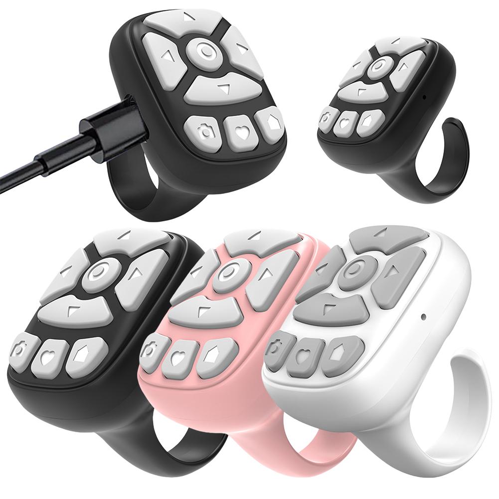 Wireless Camera Shutter Selfie Button Bluetooth-Compatible Multifunction Fingertip Selfie Video Controller for Xiaomi Apple