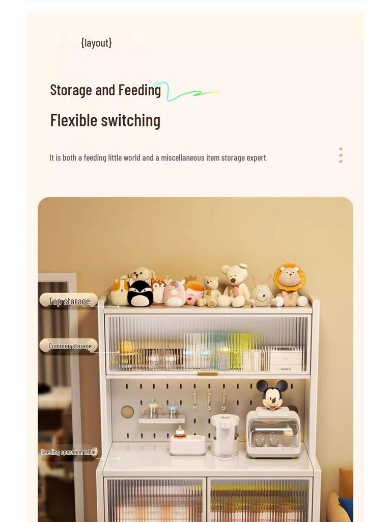 Large Capacity Floor-Standing Baby Formula Feeding Storage Cabinet and Shelf