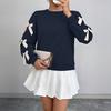Merry Christmas Sweatshirt for Women Casual Crew Neck Pullover Top Long Sleeve Loose Blouses with Bow