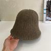 Autumn and winter new knitted basin hat women crochet dome bucket hat loose brimless versatile plain hat