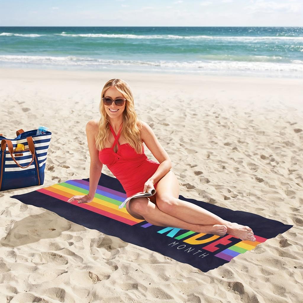 Pride Day Rainbow Beach Towels Beach Towel LGBT Beach Towel Stylish Pool Towels for Homosexuality Quick Dry Beach Towel