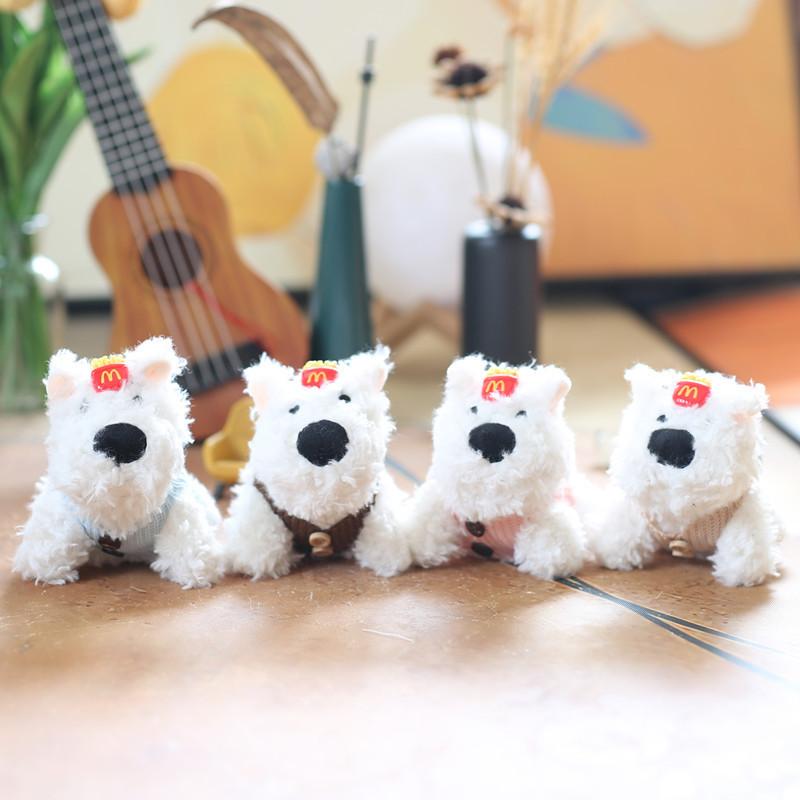 Adorable Dog Plush Doll With Short Faux Fur For Bag Hanging And Collection