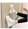 Women's High-Top White Velvet Leather Sneakers, 2023 Trendy Thick-Soled Platform for Height Enhancement