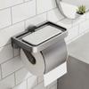 Wall-Mounted Paper Roll Storage Shelf No-Drill Toilet Paper Shelf Sturdy Tissue Rack  Washroom