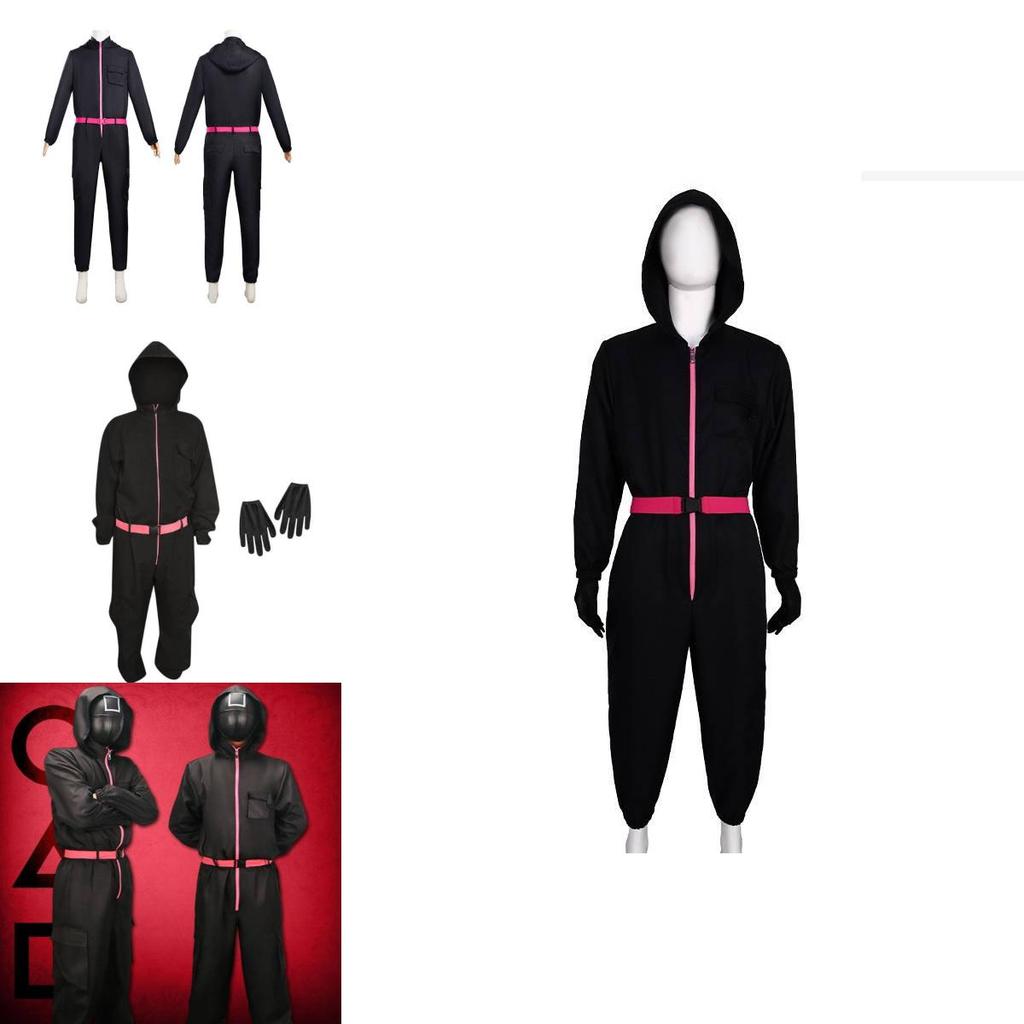 Squid Game Popular Movie Halloween Costume For Kids With Cotton Blend Fabric Cosplay Suit