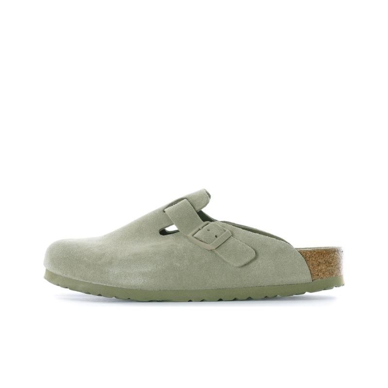 Birkenstock Suede Leather Comfort Closed Toe Stylish Slides Sage Green Regular Fit Unisex 1019054 42