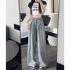 Trendy Design Denim Wide-leg Pants Women's Spring and Autumn New High-waisted Loose and Versatile Floor-mopping Jeans
