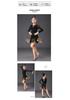 Girls' Exam Grade Latin Dance Costume Set - Long Sleeve Jumpsuit with Skirt for Autumn Practice