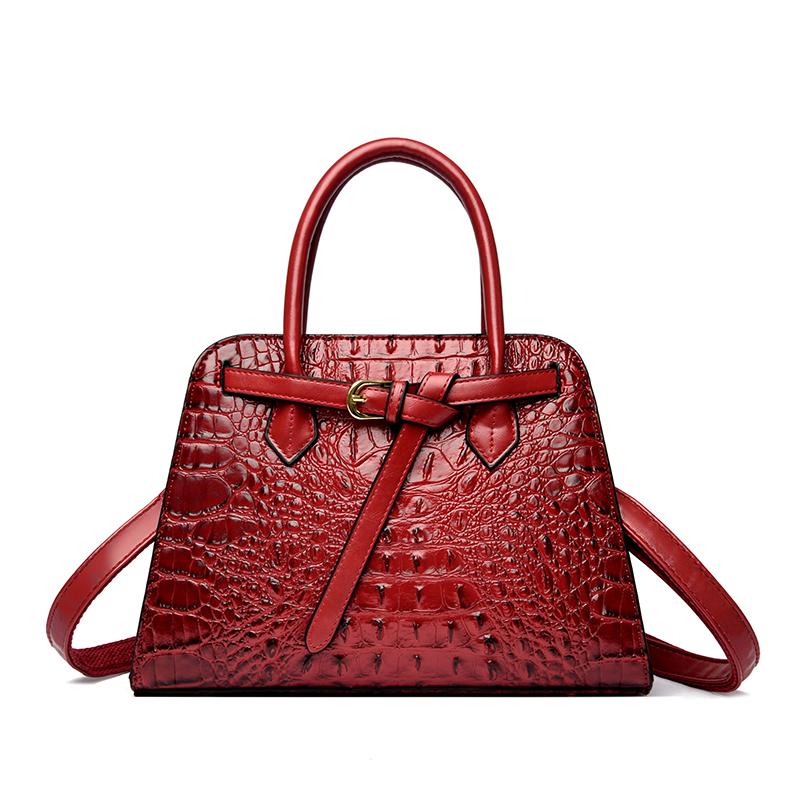 Fashion Luxury Crocodile Pattern Leather Women Tote Bags Large Capacity Ladies Handbag Winter Style Shoulder Crossbody Bag Purse
