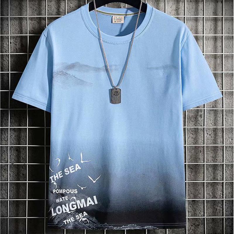 Men's 2024 Short Sleeve Loose Crew Neck T-shirt - Hong Kong Style Summer Trend
