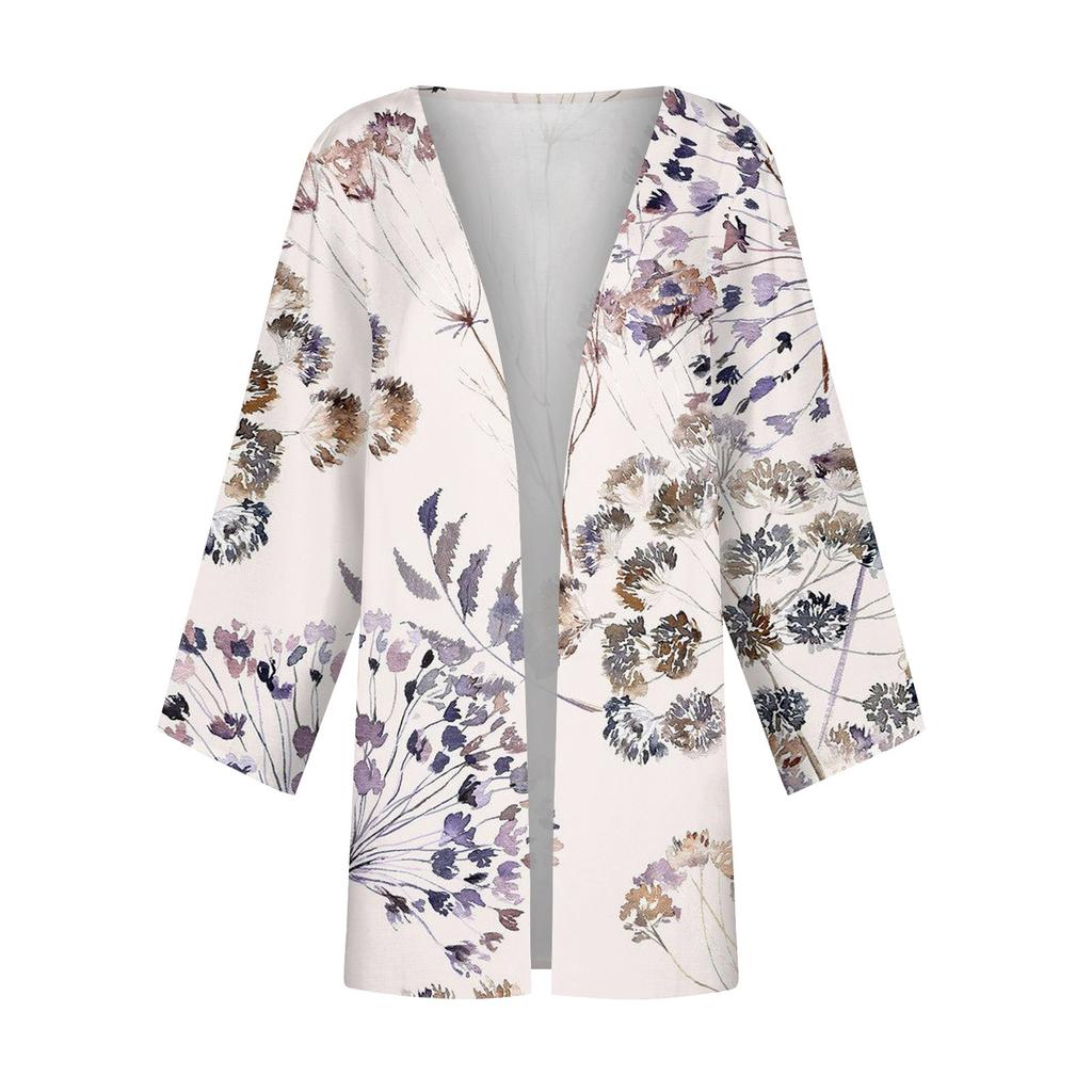 Veste Cardigan légère de longueur moyenne pour femmes, mode décontractée, imprimé rétro