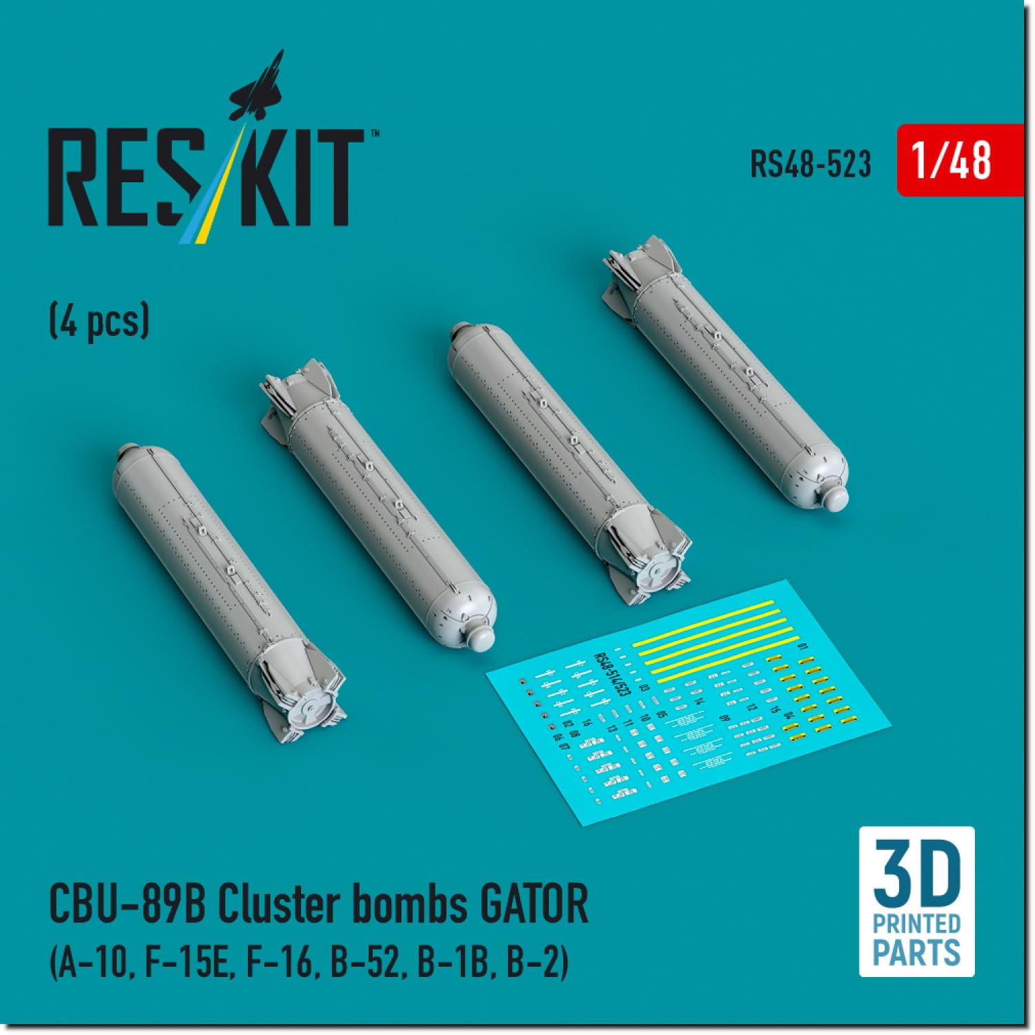 

Reskit Gator Cluster Bomb Set Plastic Model Parts 1/48 CBU-89B 4-Piece RSK48-0523 (Airplane)