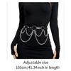Gothic Clothing Accessory For Women Edgy Punk Belt Adjustable Wide Waist Chain Faux Leather Street Style Waistband