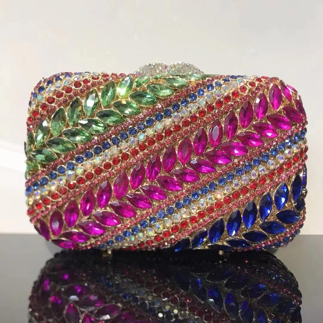 

Diamond Evening Bags Women Luxury Handbag Rhinestone Formal Silver/Gold/AB Crystal Clutch Bag Girls Stone Dinner Clutches Case 16cmX10cmX5cm