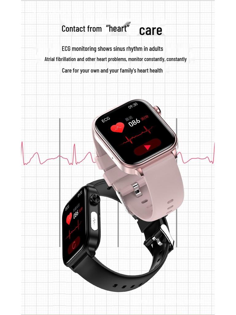 ET570 Bluetooth Smartwatch 2024: ECG, Body Temp, Heart Rate, Blood Pressure, Multi-Sport Features