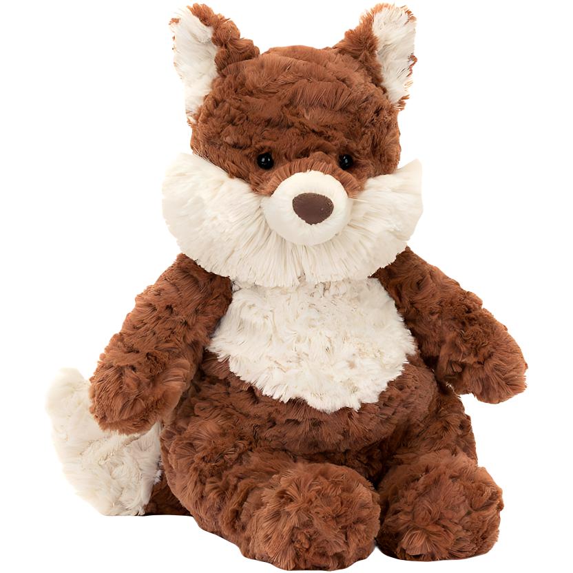 JELLYCAT Mortimer Fox White Brown Doll Plush Figure Sitting 22cm Height