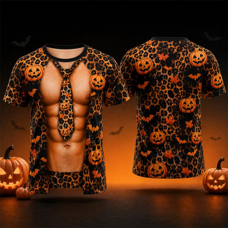 T-shirt Manches Courtes Homme Drôle Motif Musclé Faux Impression 3D Graphique Faux Abdominaux Col Rond Décontracté Fête Cosplay Costume T-shirts