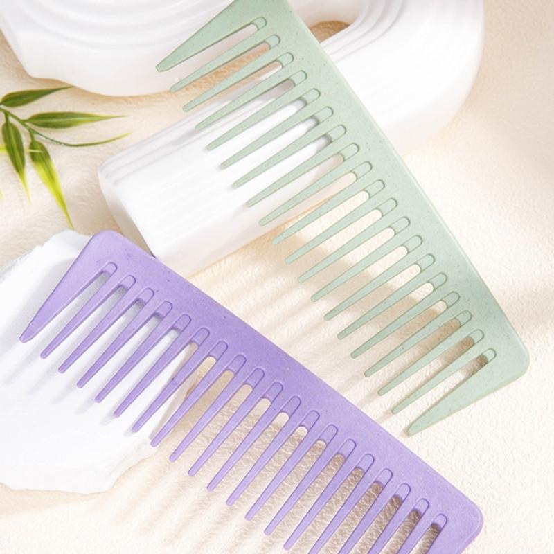Reisefreundlicher Haarkamm mit breiten Zinken für sanftes Entwirren und minimale Haarausfall Sicherer Plastikkamm für Damen und Herren