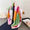 Simple Fashionable High-end Printed Silk Scarf Imitation Square Versatile Shawl Neck Small Headscarf Women