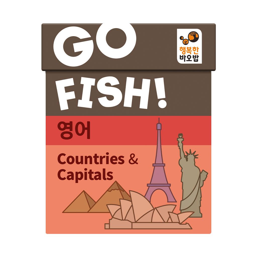 Happy Baobab Go Fish English Countries & Capitals Card Game for Family Brain Development, Ages 6-7+