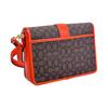 New COACH Lonnie Fabric With Cow Leather Small Square Bag Shoulder Bag, Crossbody Bag Medium Women's Brown & Orange Red C8307-IMUQ2
