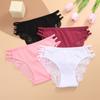 5PCS Women Lace Floral Underpants Sexy Triple Belts Panties Female Low-Waist Perspective Briefs Soft Lingerie Underwear