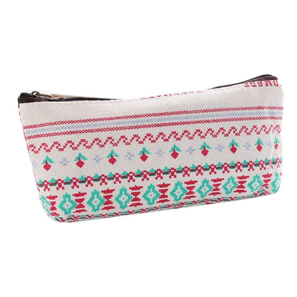 Canvas Pencil Box Multi-function Stationery Storage Bag High Quality Makeup Pouch