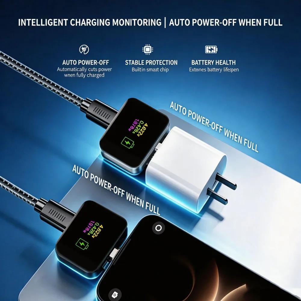 140W Type-C Smart Fast Charger Auto Disconnect Full Charge Stop Adapter for Laptop MacBattery Saver USB-C Power-off