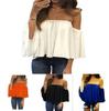 Blusa Estiva Casual da Donna di Pregiata Qualità, Moda, Scollo a Barca, Manica Lunga