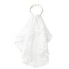 Elegant Double Layer White Veil Flower Crowns Parties Garlands For Brides Wedding Party And Special Event
